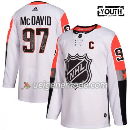 Kinder Eishockey Edmonton Oilers Trikot Connor McDavid 97 2018 NHL All-Star Pacific Division Adidas Weiß Authentic